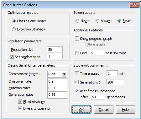 Figure 3 GeneHunter Options